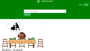 openclipart圖庫：Turkey, Scared Turkey...Happy Thanksgiving