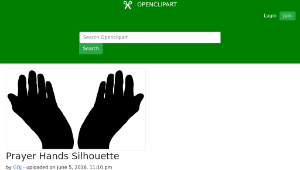 openclipart圖庫：Prayer Hands Silhouette-資源代表圖