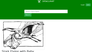 openclipart圖庫：Stork Flying with Baby縮圖