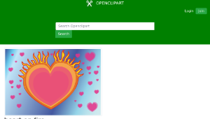 openclipart圖庫：heart on fire縮圖