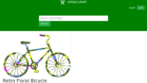 openclipart圖庫：Retro Floral Bicycle縮圖