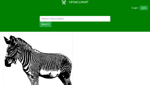 openclipart圖庫：Standing Zebra縮圖