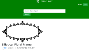 openclipart圖庫：Elliptical Floral Frame-資源代表圖