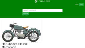 openclipart圖庫：Flat Shaded Classic Motorcycle縮圖