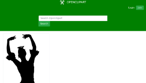 openclipart圖庫：Arms Raised Ballerina Silhouette縮圖