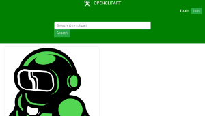 openclipart圖庫：Green Spaceman縮圖
