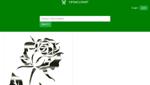 openclipart圖庫：Polished Obsidian Rose Silhouette No Background縮圖