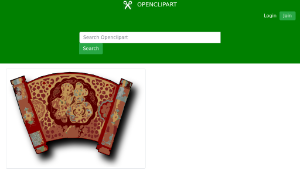 openclipart圖庫：Chinese symbol on red scroll remix縮圖