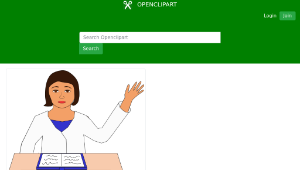 openclipart圖庫：girl raising her hand at a desk縮圖