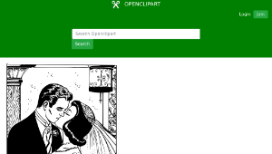 openclipart圖庫：Stereotypical Wedding Kiss縮圖