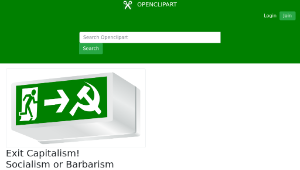 openclipart圖庫：Exit Capitalism! Socialism or Barbarism (Socialisme ou Barbarie)縮圖