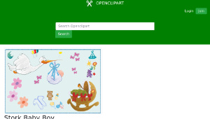 openclipart圖庫：Stork Baby Boy Accessories-資源代表圖