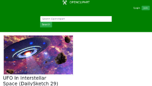 openclipart圖庫：UFO In Interstellar Space (DailySketch 29)縮圖