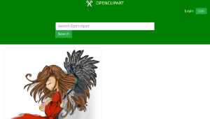 openclipart圖庫：Girl Feathers Dress-資源代表圖