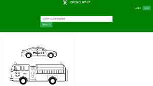 openclipart圖庫：Emergency vehicles black and white
