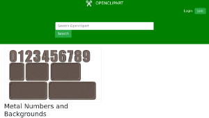 openclipart圖庫：Metal Numbers and Backgrounds