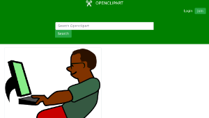 openclipart圖庫：African Programmer with slower Internet