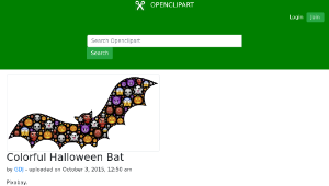 openclipart圖庫：Colorful Halloween Bat