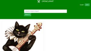 openclipart圖庫：Vintage Cat Playing Banjo