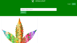 openclipart圖庫：Psychedelic Marijuana Leaf