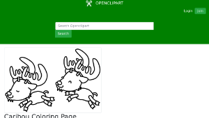 openclipart圖庫：Caribou Coloring Page縮圖