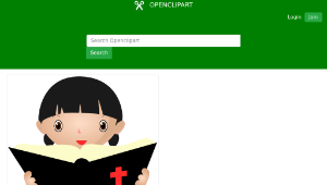 openclipart圖庫：Girl Studying Bible-資源代表圖