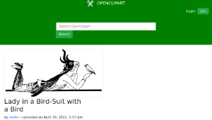 openclipart圖庫：Lady in a Bird-Suit with a Bird縮圖