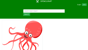openclipart圖庫：Cartoon Octopus 3縮圖
