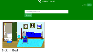 openclipart圖庫：Sick in Bed-資源代表圖