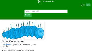openclipart圖庫：Blue Caterpillar