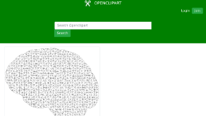 openclipart圖庫：Polygonal Wireframe Brain縮圖