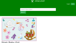 openclipart圖庫：Stork Baby Girl Accessories-資源代表圖