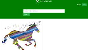 openclipart圖庫：Low Poly Prismatic Streaked Magical Unicorn縮圖