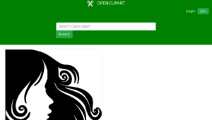 openclipart圖庫：Female Hair Profile Silhouette縮圖