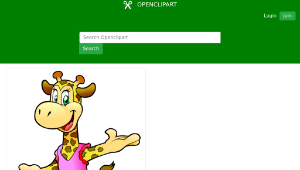 openclipart圖庫： Giraffe wearing a dress-資源代表圖