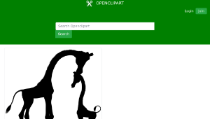 openclipart圖庫：Mother And Child Giraffe Silhouette縮圖