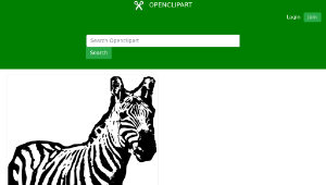 openclipart圖庫：Zebra Facing Us