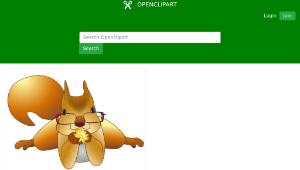 openclipart圖庫：Sight Impaired Squirrel Offering A Flower