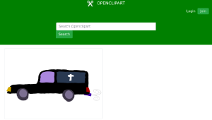 openclipart圖庫：Crooked funeral car 1