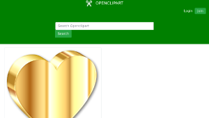 openclipart圖庫：3D Heart Of Gold With Shadow