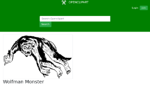 openclipart圖庫：Wolfman Monster
