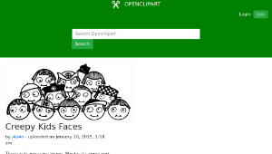 openclipart圖庫：Creepy Kids Faces