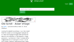 openclipart圖庫：Old Scroll - Asian Village縮圖