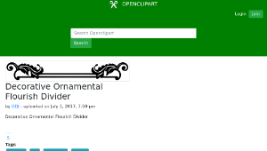 openclipart圖庫：Decorative Ornamental Flourish Divider縮圖