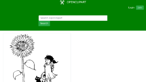 openclipart圖庫：Cat Girl Line Art縮圖