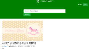 openclipart圖庫：Baby greeting card (girl)-資源代表圖