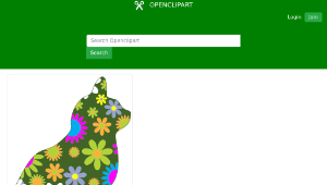 openclipart圖庫：Retro Floral Cat縮圖