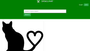 openclipart圖庫：Cat 2 Silhouette Heart Tail縮圖