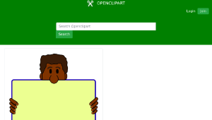 openclipart圖庫：Shy Man with a Sign縮圖