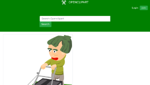 openclipart圖庫：Mowing the lawn